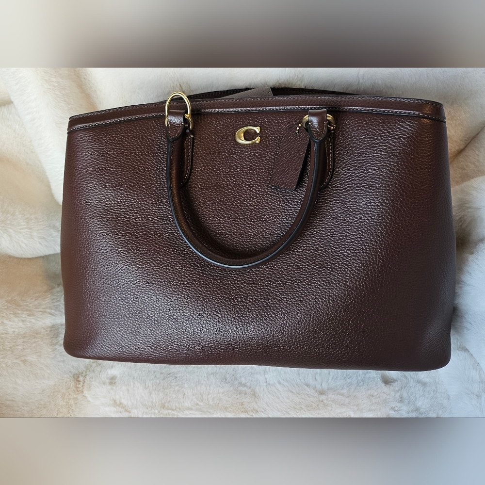 Coach Legacy Large Pebble Leather Carryall 35 Satchel Bag
